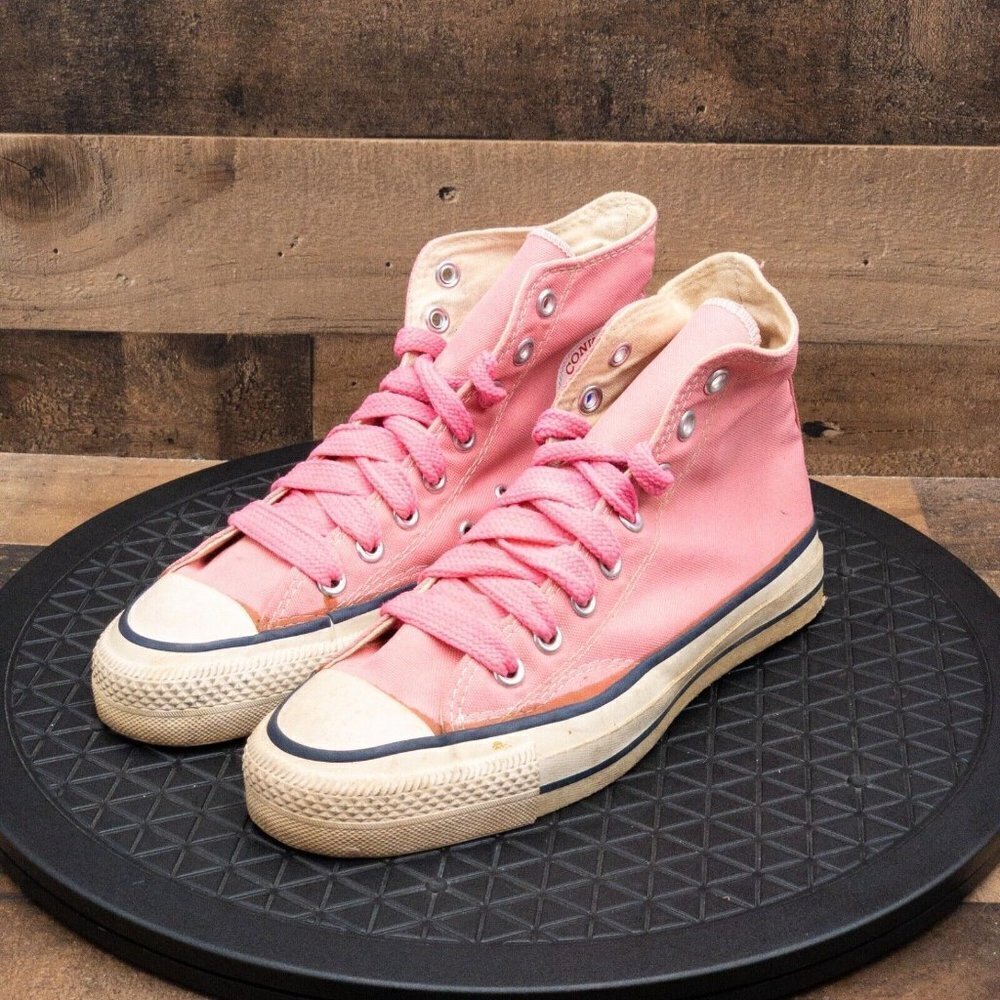 CONVERSE ALL STAR MADE IN USA DEADSTOCK 1980’S VINTAGE WOMENS SHOES PINK SZ 6 - Picture 6 of 11
